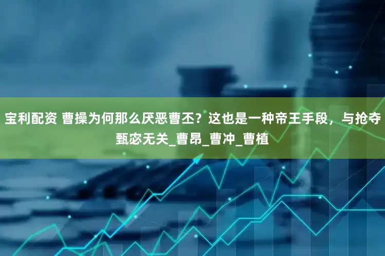 宝利配资 曹操为何那么厌恶曹丕？这也是一种帝王手段，与抢夺甄宓无关_曹昂_曹冲_曹植